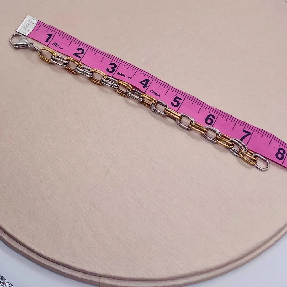 EUC Silver & Gold Plated Double Link Bracelet